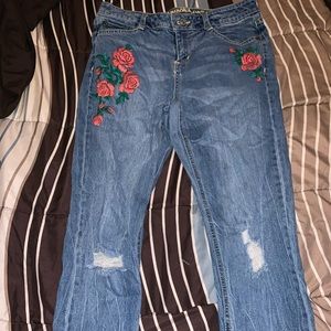 Rose print Boyfriend Jeans